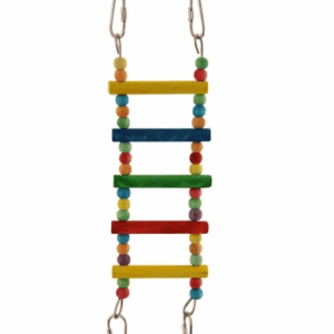Игрушка для птиц Лестница из бусин цветная / 7х2х30 см