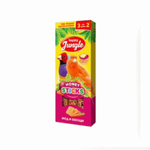 Палочки Happy Jungle для птиц канареек и экзотов мед и овощи / 3 шт.