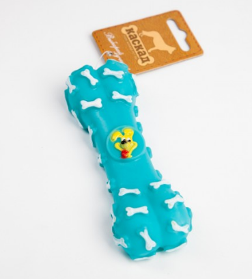 Игрушка для собак из резины Косточка с рисунком / 16 см