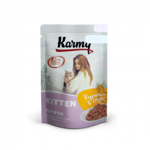 КАРМИ для котят до 1 года с курицей в соусе / 80 гр.