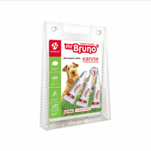 Капли от клещей и насекомых Mr Bruno для средних собак / 3 шт.