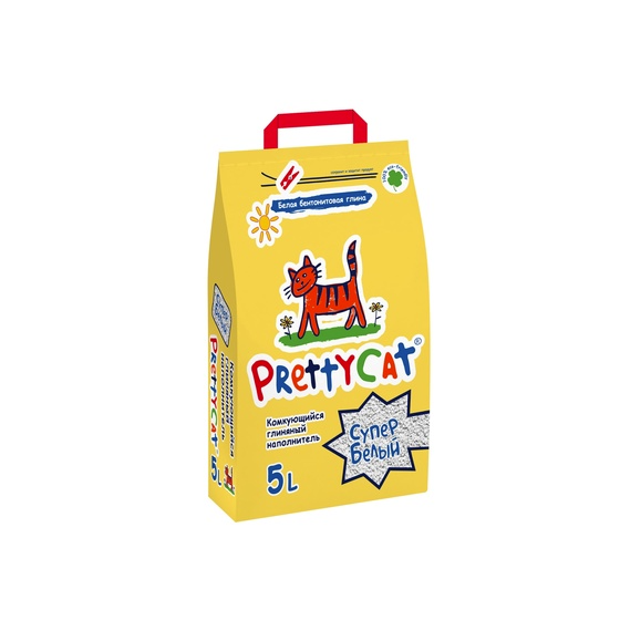 Наполнитель ПРЕТТИ КЭТ комкующийся Супер белый / 4,2 кг.
