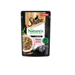 ШЕБА Natures в соусе лосось с цельным горошком для взрослых кошек / 75 гр.