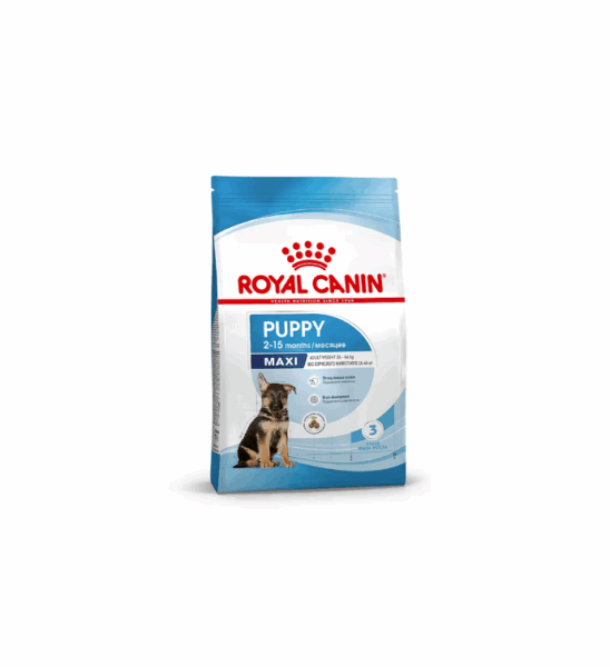РОЯЛ КАНИН MAXI PUPPY для щенков крупных размеров (от 26 до 44 кг)  с 2 до 15 месяцев / 15 кг.