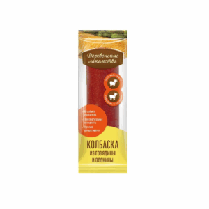 ДЕРЕВЕНСКИЕ ЛАКОМСТВА для собак Колбаска из мяса говядины и оленины / 8 гр.