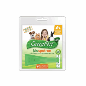 Капли от блох и клещей GreenFort  для мелких пород собак и кошей / 1,0 мл