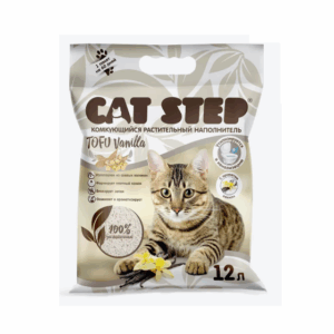 Наполнитель КЭТ СТЕП растительный комкующийся Tofu Ваниль для кошек / 12 л.