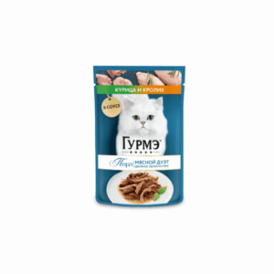 ГУРМЭ ПЕРЛ Мясной Дуэт Кролик и курица в соусе для кошек / 75 гр.