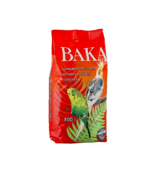 Кормовая смесь Вака для мелких и средних попугаев / 500 гр.