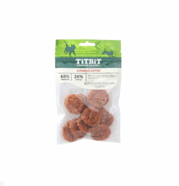 ТИТБИТ для собак Куриный бургер Золотая коллекция / 70 гр.