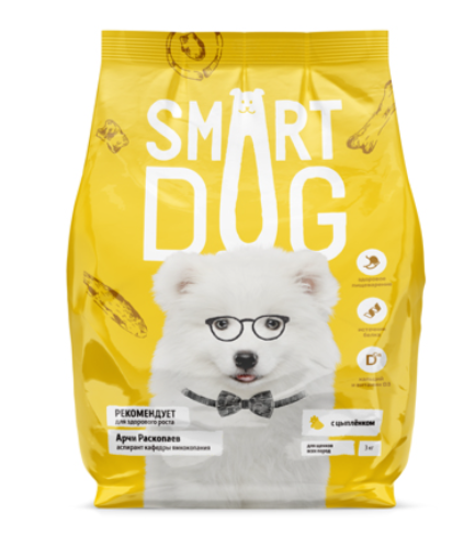 СМАРТ ДОГ Для щенков всех пород с цыплёнком / 3 кг.