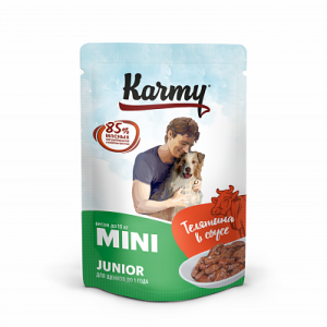 КАРМИ для щенков мелких пород телятина в соусе / 80 гр.