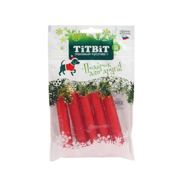 ТИТБИТ для собак Палочки мармеладные Red snack (Новогодняя коллекция) / 100 гр.