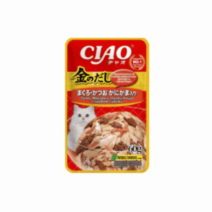 ИНАБА Тунец Магуро и тунец Кацуо с крабом сурими для кошек / 60 гр.
