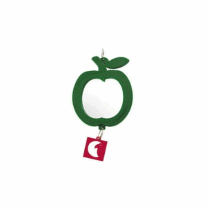 Зеркало для птиц Яблоко с пластиковым подвесом / d5 см.