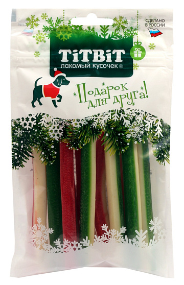 ТИТБИТ для собак Снеки жевательные рождественские (Новогодняя коллекция) / 100 гр.