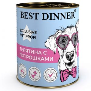 БЭСТ ДИННЕР Exclusive Vet Profi Gastrointestinal с телятиной и потрошками для собак / 340 гр.