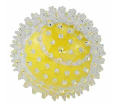 Игрушка для собак Мяч прозрачный с шипами для массажа десен / 9 см