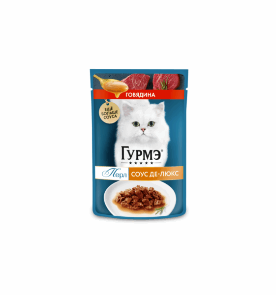 ГУРМЭ ПЕРЛ Соус де-люкс говядина для кошек / 75 гр.