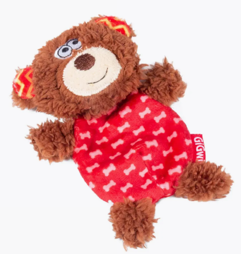 Игрушка для собак Мишка со сменными пищалки / 13 см