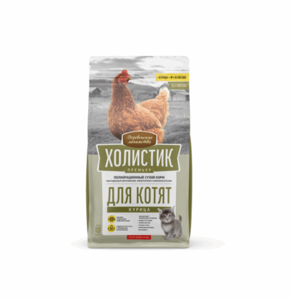 ДЕРЕВЕНСКИЕ ЛАКОМСТВА для котят Курица / 400 гр.
