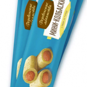 ДЕРЕВЕНСКИЕ ЛАКОМСТВА Мини-колбаски с пюре из тунца для кошек / 10 гр.