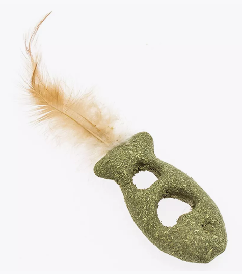 Игрушка для кошек Рыбка с пером из кошачьей мяты