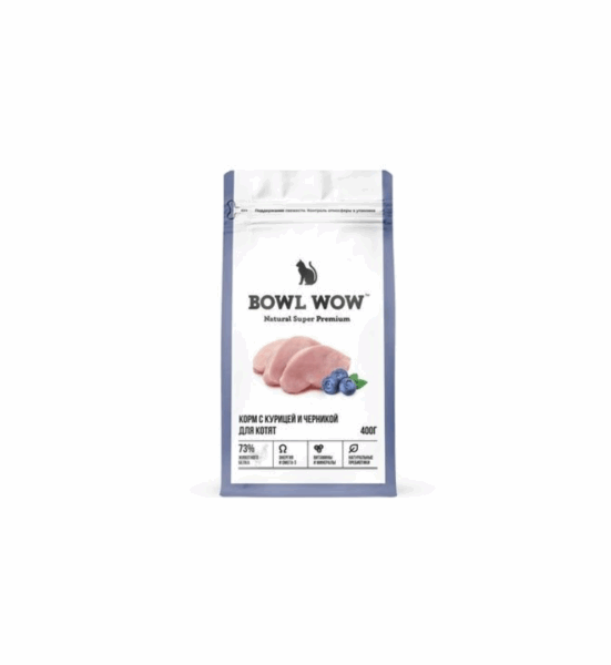 БАУ ВАУ для котят с Индейкой, курицей и черникой / 1,5 кг.