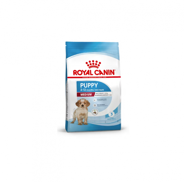 РОЯЛ КАНИН MEDIUM PUPPY для щенков средних размеров (от 11 до 25 кг) с 2 до 12 месяцев / 3 кг.