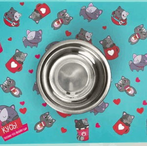 Коврик под миски Кусь! Потому что люблю еду! / 43х28 см