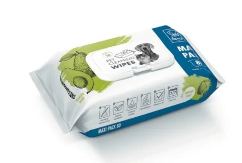 Влажные салфетки MPets очищающие для животных, Авокадо / 80 шт