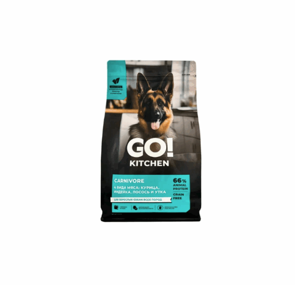 ГОУ КИТЧЕН Для взрослых собак 4 вида мяса: курица, индейка, лосось и утка / 1,59 кг.