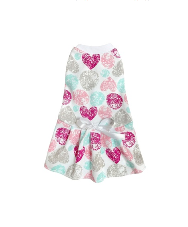 Платье Маленькая кокетка для собак, сердца / размер 25 см