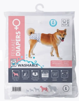 Подгузники M-Pets многоразовые для собак, размер №4 L / талия 48,2-68,5 см