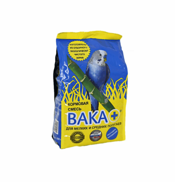 Кормовая смесь Вака плюс для мелких и средних попугаев / 500 гр.