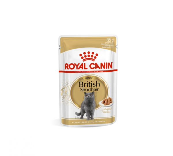 РОЯЛ КАНИН BRITISH SHORTHAIR Британской короткошорстной старше 12 месяцев в соусе / 85гр.
