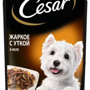 ЦЕЗАРЬ Для взрослых собак всех пород жаркое с уткой в желе / 85 гр.