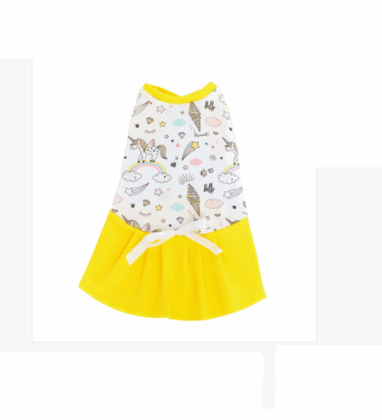 Платье Маленькая кокетка для собак, единорог / размер 22 см