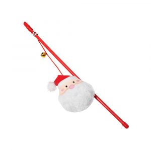 Игрушка для кошек Удочка-дразнилка Дед Мороз, 110/400 мм