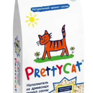 Наполнитель ПРЕТТИ КЭТ древесный для кошек / 4 кг.