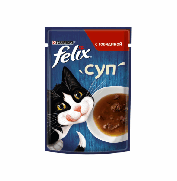 ФЕЛИКС Суп с говядиной для кошек / 48 гр.