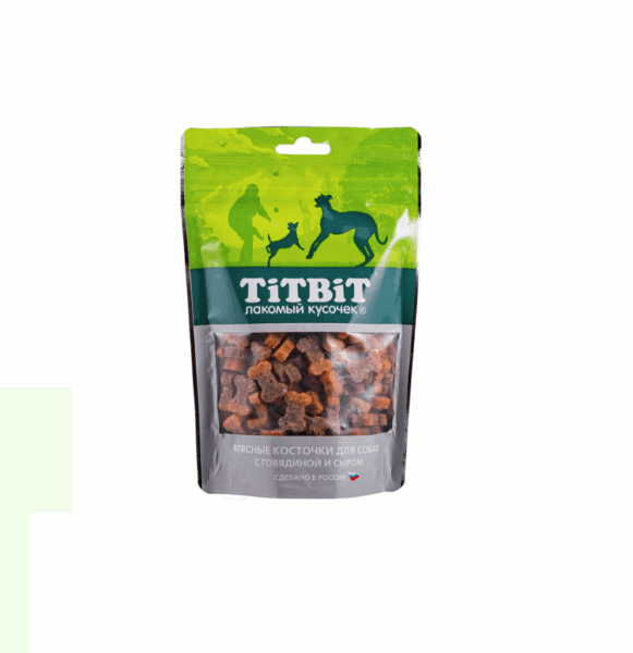ТИТБИТ для собак Косточки мясные с говядиной и сыром / 145 гр.