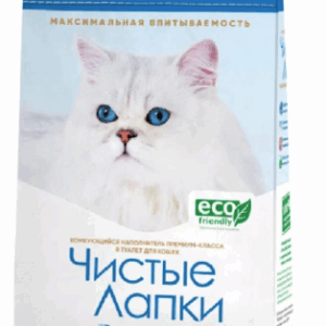 Наполнитель ЧИСТЫЕ ЛАПКИ комкующийся бентонит для кошек / 10 кг.