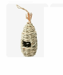 Гнездо-домик для птиц из луговых трав Скворечник / d85х200/240 мм