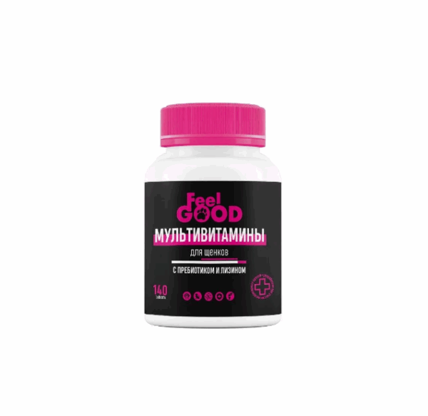 FeelGOOD Мультивитамины для щенков с пребиотиком и лизином / 140 табл.