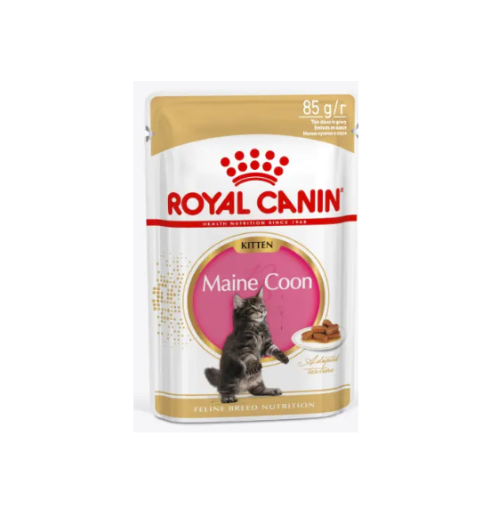 РОЯЛ КАНИН KITTEN Maine Coon для котят породы Мэйн Кун до 15 месяцев в соусе / 85 гр.