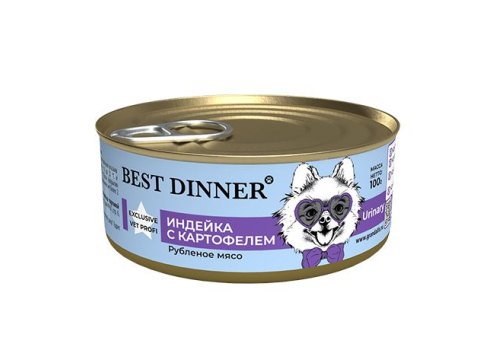 БЭСТ ДИННЕР Exclusive Vet Profi Urinary с индейкой и картофелем для собак / 100 гр.