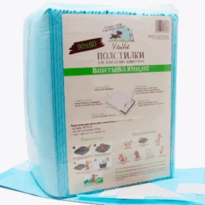 Пелёнки VitaVet CARE впитывающие с фиксированными полосками 60х90 см / 35 шт