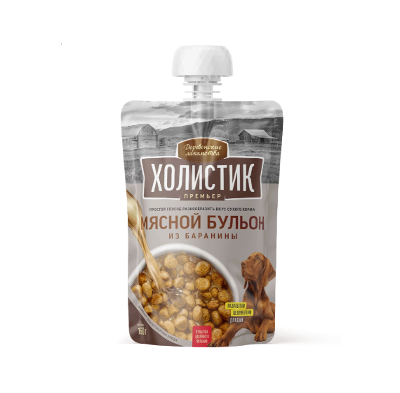 ДЕРЕВЕНСКИЕ ЛАКОМСТВА Мясной бульон из баранины для собак / 160 гр.