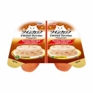 ИНАБА Паштет для кошек тунец Магуро и куриное филе со вкусом кацуобуси / 35гр.х2шт